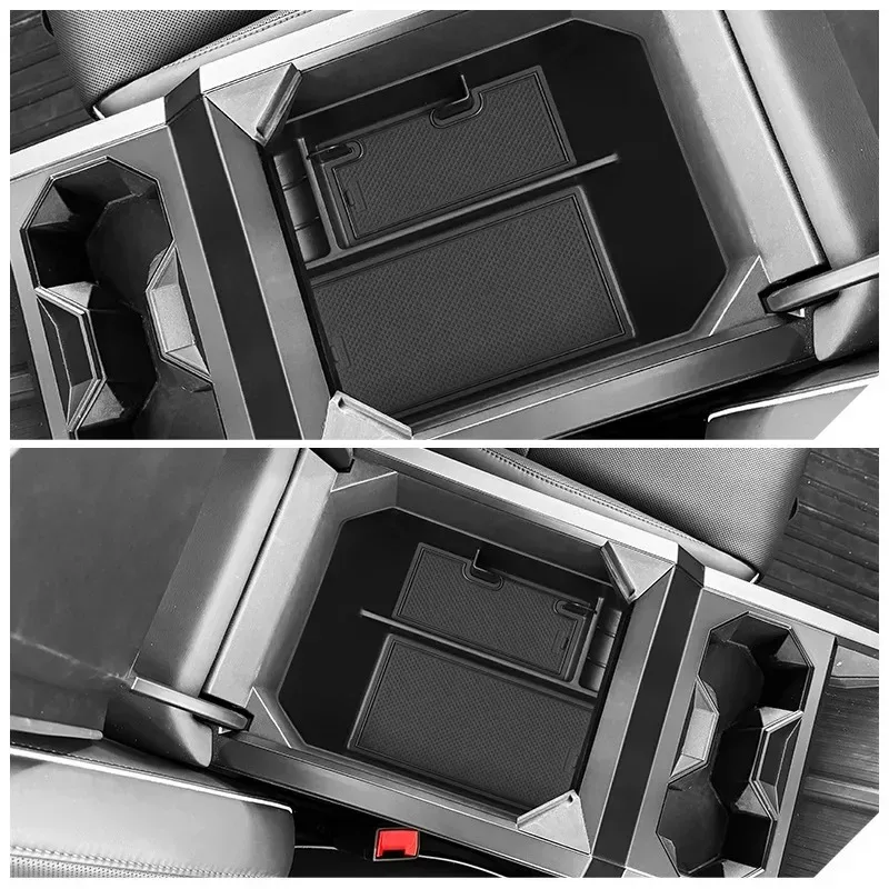 

Для Tesla Cybertruck 2024-2025 центральная консоль чехол для хранения очков подлокотник ящик для хранения силиконовый противоскользящий коврик автомобильные аксессуары