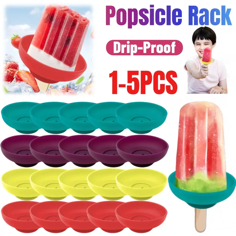 Drip Free Popsicle Holder Silicone Portable Popsicle Protector Reusable Mess-Free Frozen Treats Holder for Kids Ice Cream