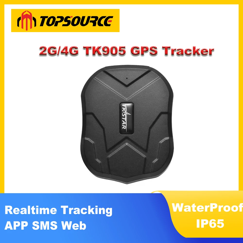 TOPSOURCE TKSTAR TK905 GPS Tracker Car 5000mAh 10000mAh 2G 4G Vehicle Locator with Magnet Voice Monitor Waterproof for Tracking