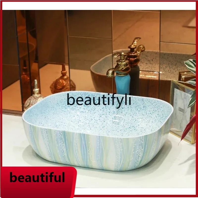 

f156 Simple table basin Ceramic square washbasin