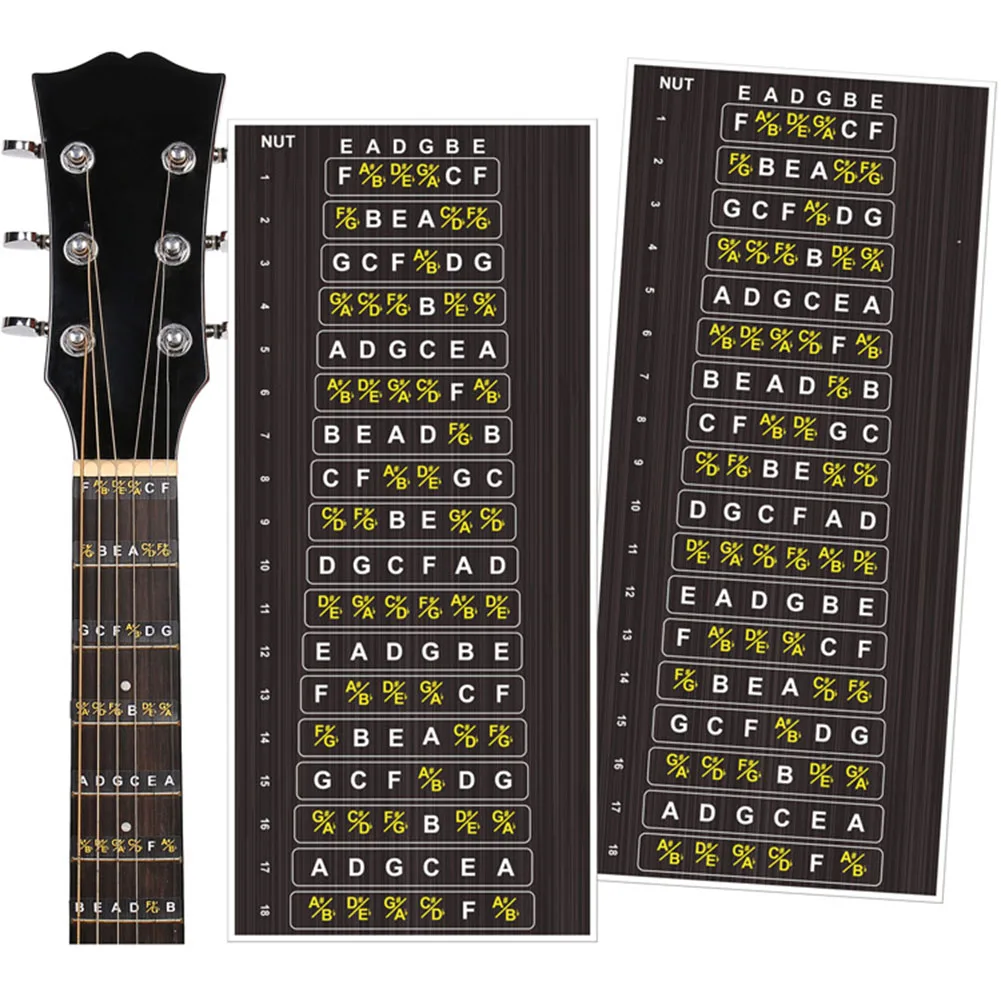 Entertainment Sticker Decals Notes Reliable Scales String Beginner Compatibility Easy To Install Excellent Fret