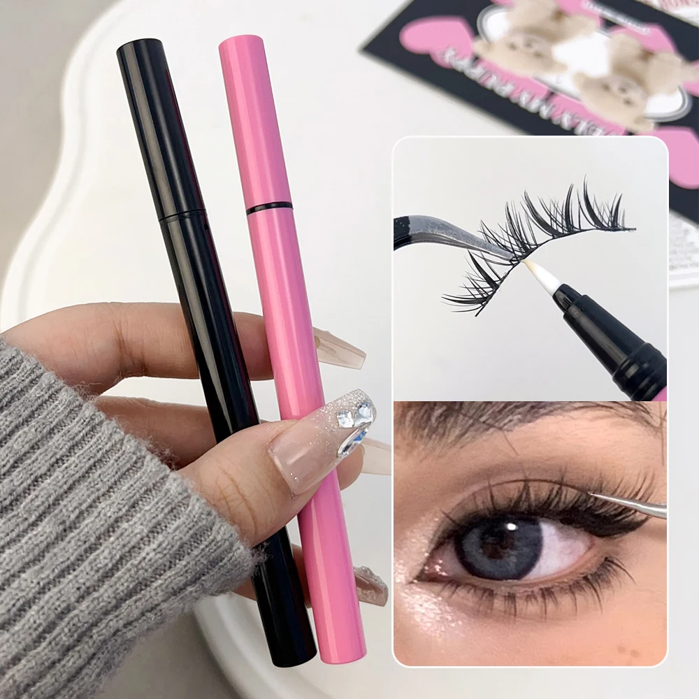 Transparent Color Adhesive False Eyelash Pencil Long Lasting No Glue Non Magnetic Quick Drying Eyelashes Sticking Eye Liner Pen