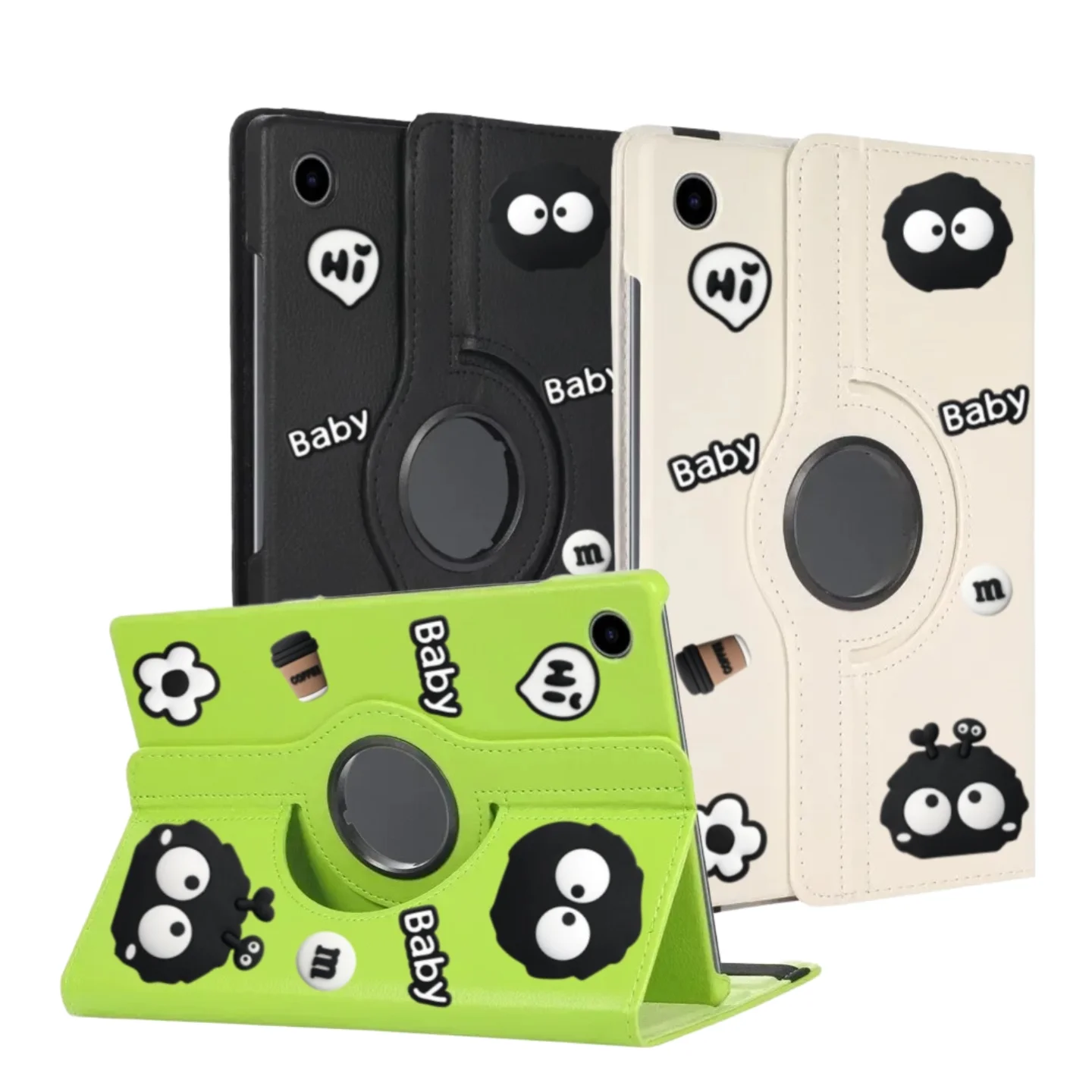 

Case For Lenovo Tab M10 HD(2nd Gen) 10.1inch TB-X306/TB-X306F/TB-X306X DIY Cartoon Black Briquettes 3D Patch Kids Tablets Cover