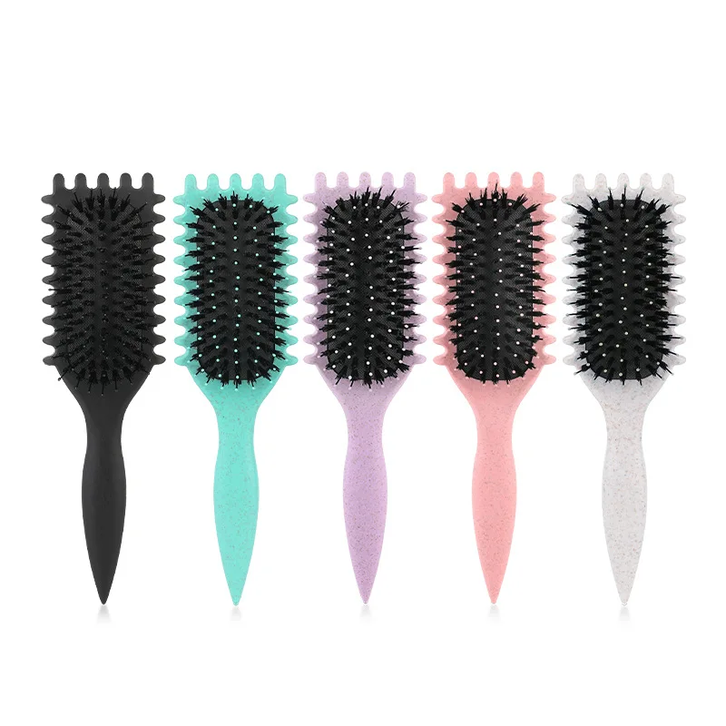 Curl Define Styling Brush Boar Bristle Detangling Hair Brush Tangled Hair Comb Shaping Defining Curls Barber Styling Tool