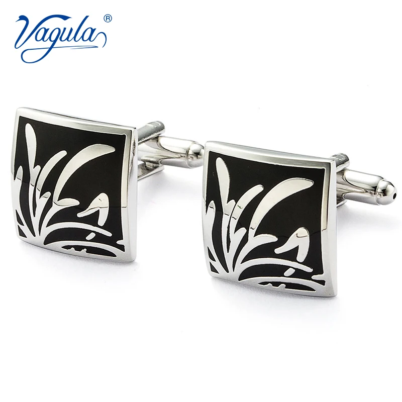 VAGULA Men's Button Gemelos Men Jewelry Hot Selling Enamel Cufflinks 636