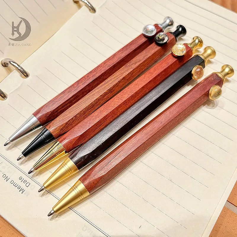 

1 pcs Hexagonal Wood Ballpoint Pen, Business Office School Gift Stationery