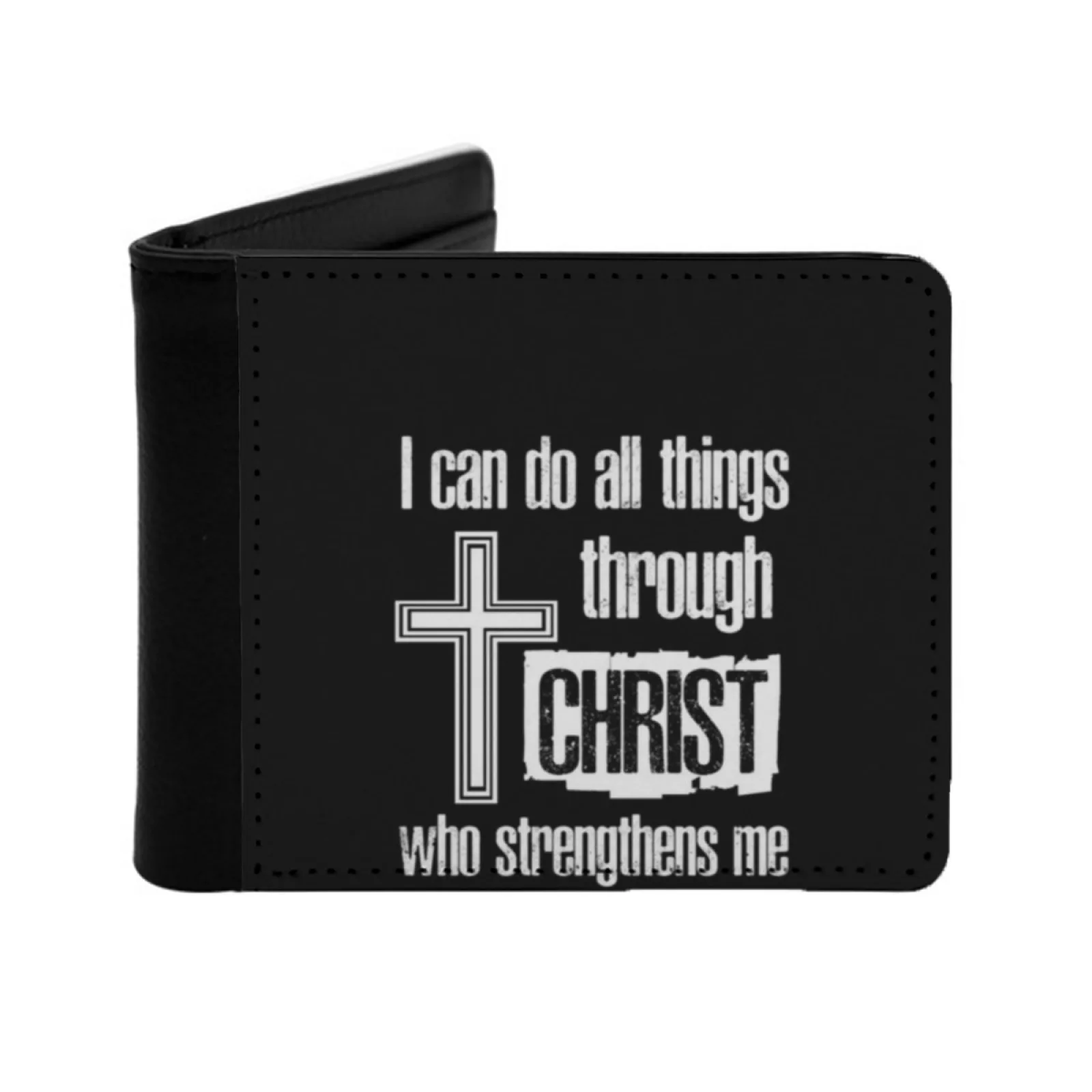 

I Can Do All Things Through Christ Who Strengthens Me Christian Personalized Wallet For Men And Women Pu Leather Short Pocket