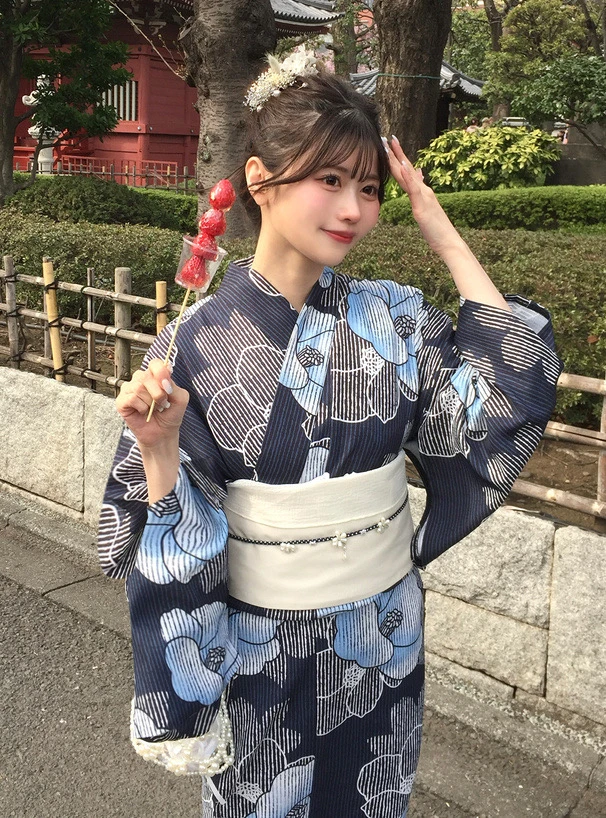 Japanese Style Women's New Traditional Polyester Material Bathrobe Two-Piece Separate Bathrobe Ethnic Fashion Ladies' Clothing