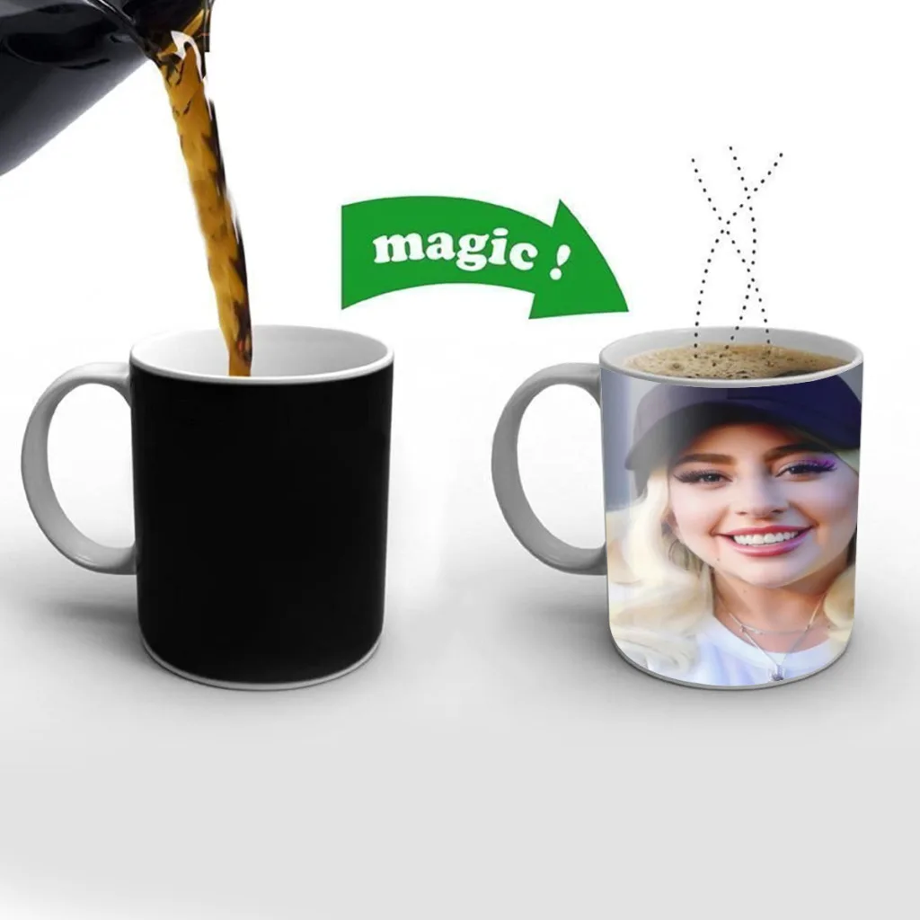 

Hot Singer Lady Gaga Classic Anime Magic Hot Cold Heat Temperature Sensitive Color Changing Coffee Tea Milk Mug Cup