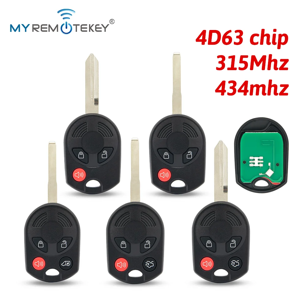 

REMTEKEY дистанционный автомобильный брелок OUCD6000022 315/434 МГц ID63 80 бит чип HU101/FO38 лезвие для Ford C-Max Edge Escape Focus Lincoln