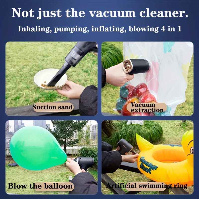 Wireless Portable Car Vacuum Cleaner Strong Suction Handheld Robot Vacuum Pump Suction and Blowing Vacuum Cleaner Dual Purpose