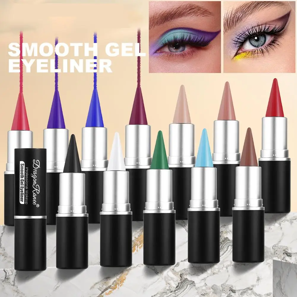 Crayon Eyeliner Gel à paillettes mates, lisse, imperméable, maquillage rapide, correcteur sec durable, stylo Eyeliner, yeux bruns, tapis Long bleu T7D4