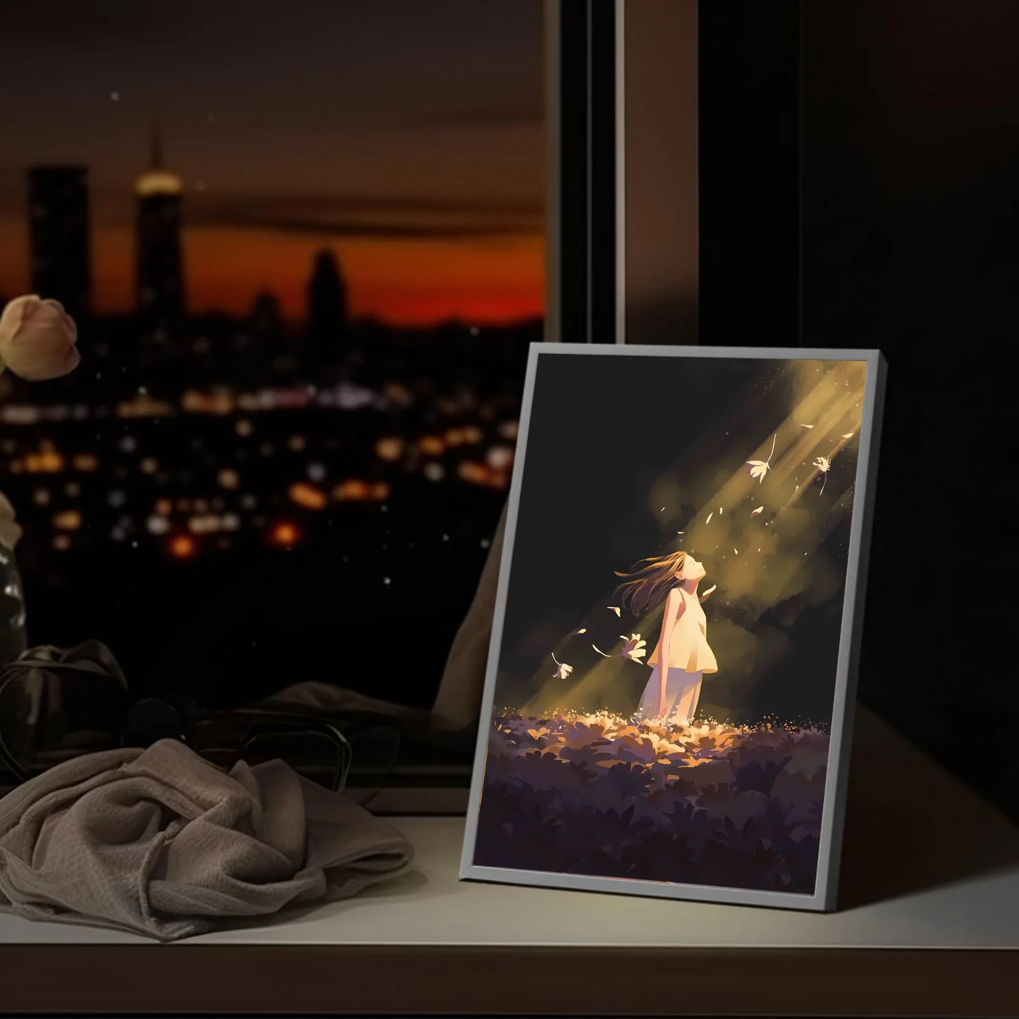 LED light painting gift that your girlfriend can’t refuse, romantic healing mood lamp, Anime USB dimming minimalist photo frame