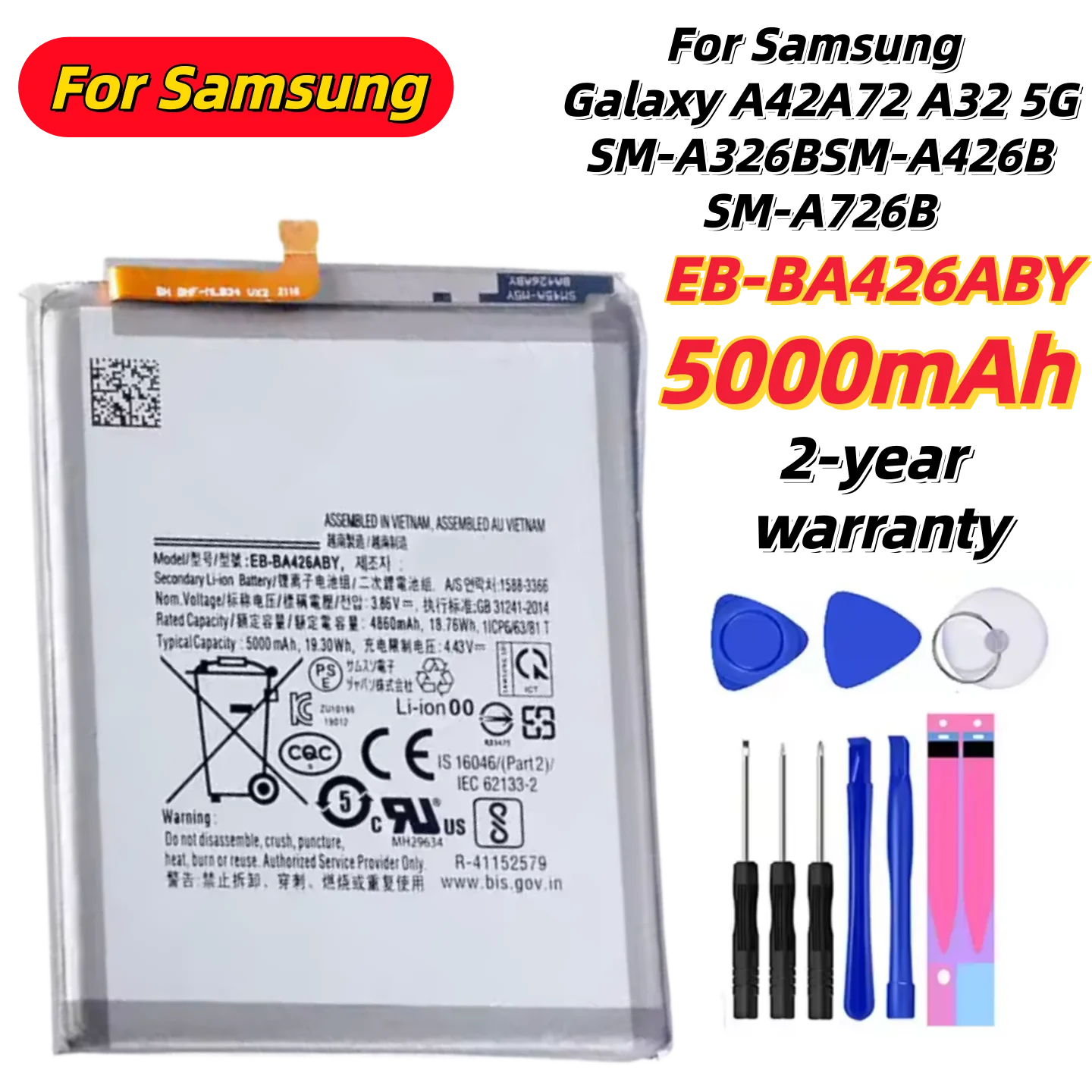

Brand New EB-BA426ABY 5000mAh High Quality Replacement Battery For Samsung Galaxy A42 A72 A32 5G Mobile Phone