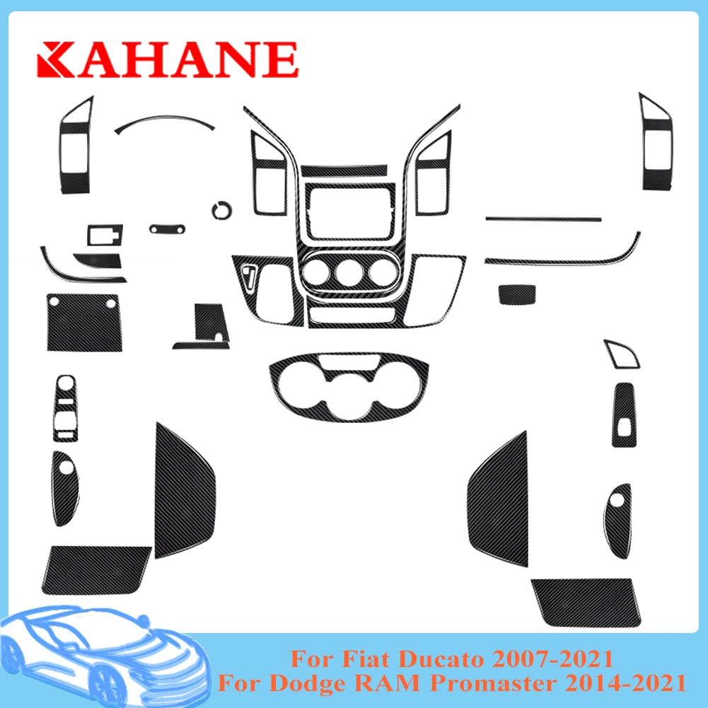 Pegatinas de Fibra de Carbono Negra para Fiat Ducato 2007-2021/Dodge RAM Promaster 2014-2021, Accesorios Decorativos para el Interior del Automóvil