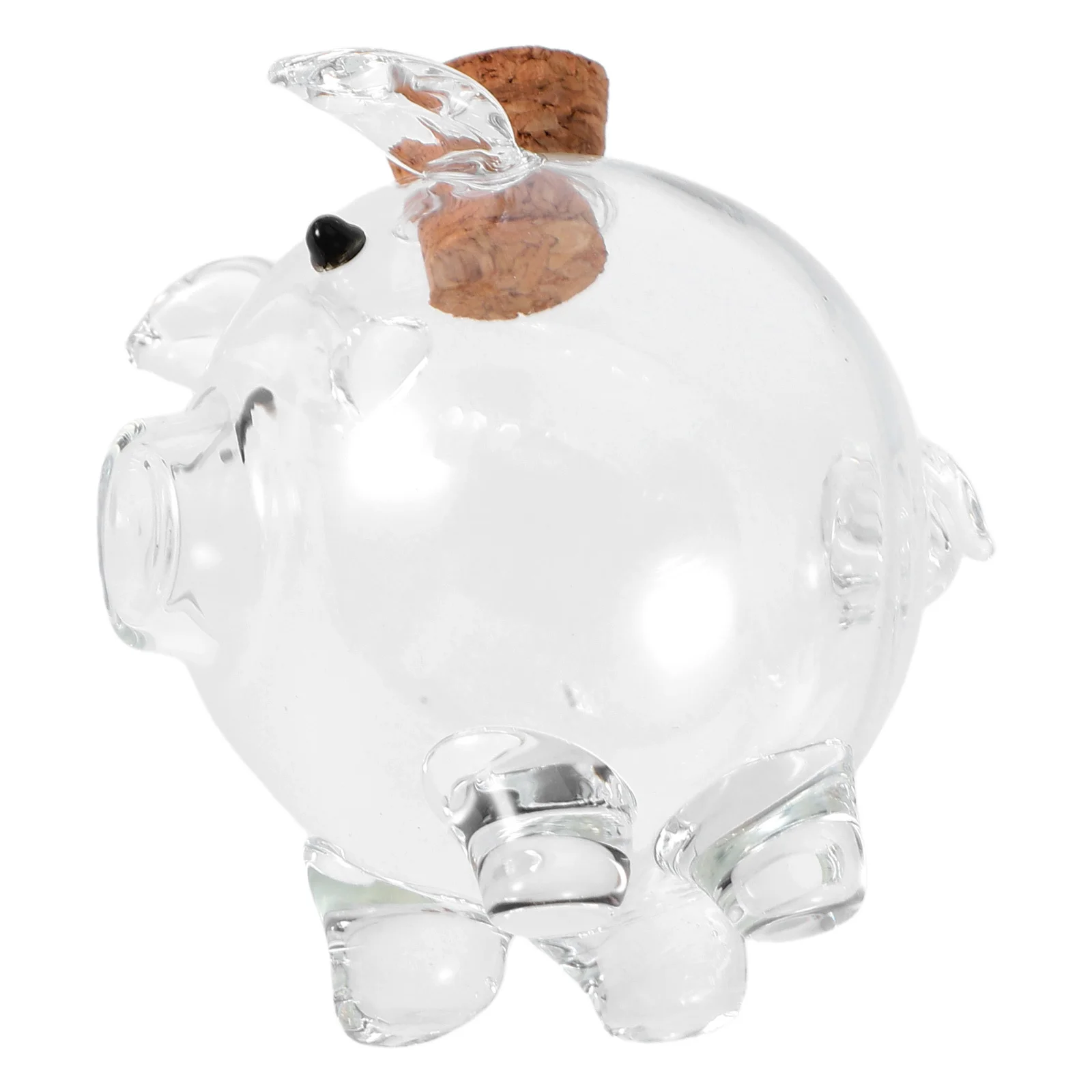 

Mini Clear Glass Piggy Bank Transparent Pig Shape Desktop Money Pot Cute Saving Jar for Creative Money Box