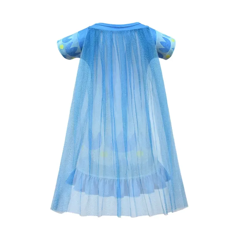 Trolls 2 Costume For Girl Dress Summer Halloween Kid Poppy Lace Princess Party Frock Child Up Disguise Cosplay Tunic Cloth Wig 8