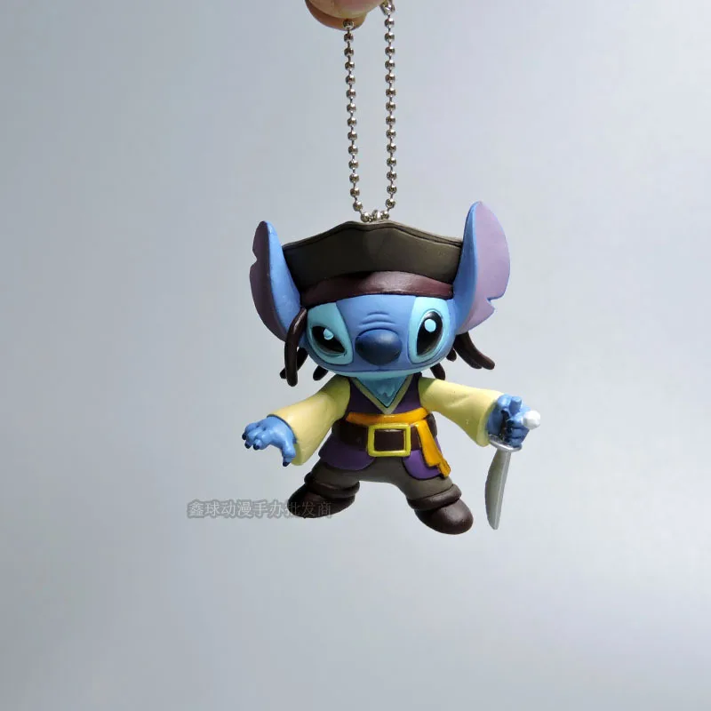 Disney Anime Lilo Stitch Figure Dolls Pirates of the Caribbean Jack Sparrow Cute Stitch Keychain Kids Trendy Toys Gifts for Chil