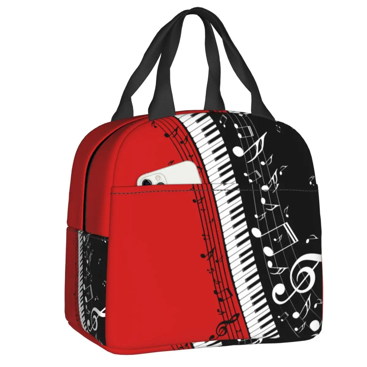 

Piano Keyboard Musical Notes Insulated Lunch Bag Leakproof Cooler Thermal Lunch Box For Women Children Food Container Tote Bags