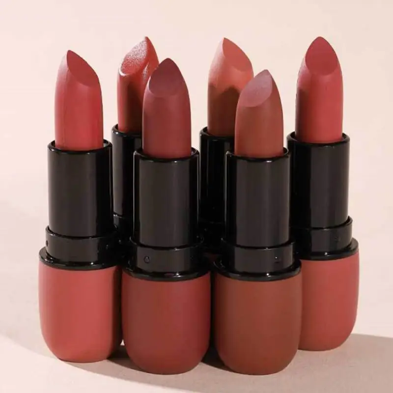 Impermeável Nude Matte Batom, de longa duração, antiaderente copo Lip Stick, não desbotando, Sexy Vermelho, Rosa, batons de veludo, maquiagem, cosméticos