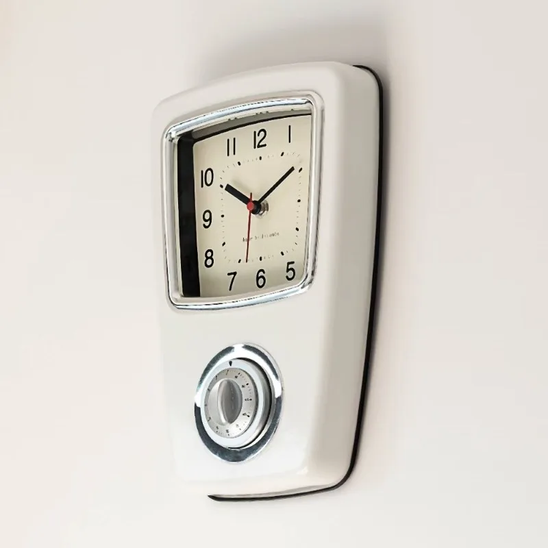 Japanese Style Iron Shell Silent Clock Table Desktop Clock Pendulum Clock Countdown Chime Kitchen Timer