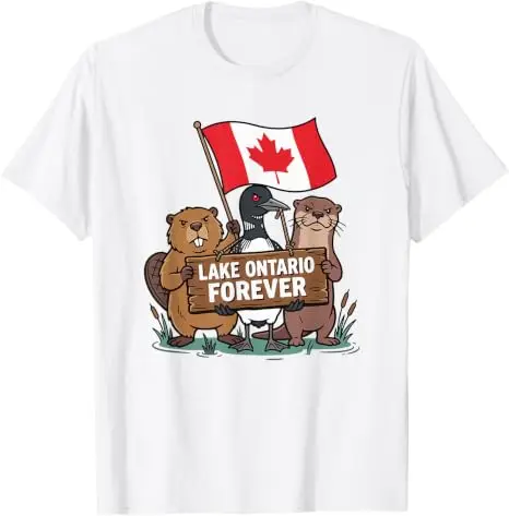 Lake Ontario Forever Otter Animals Flag Lustiges Anti-Lake-America T-Shirt Y2k Pro Lake Ontario Beaver Grafik-T-Shirt für Männer Jungen – Detail 19