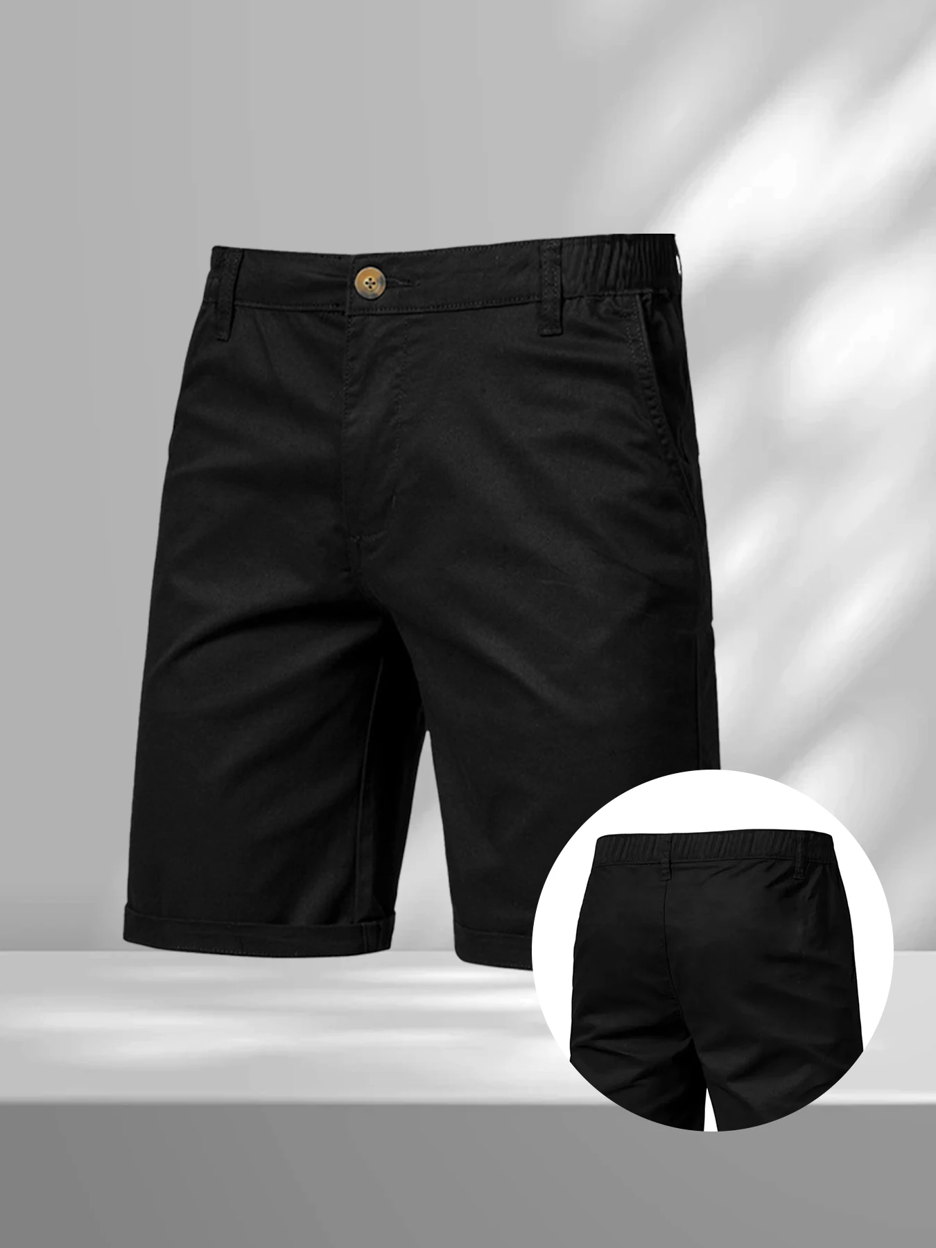 Summer Casual Cargo Shorts Men's Jogging Climbing Sports Short Elastic Waist Solid Color Male Jogger Work Hiking Shorts