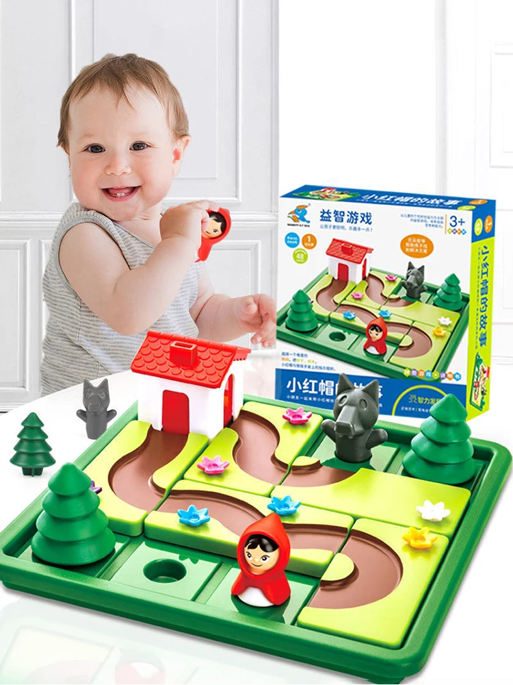 Little Red Riding Hood Smart Hide&Seek Board Games With Solution Skill-Building Puzzle Logic Game IQ Training Toy Children Gift