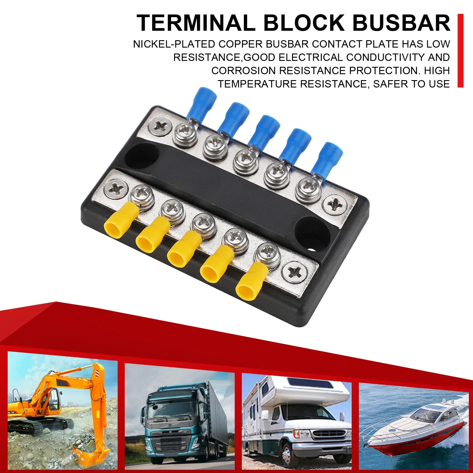 10 طريقة جديدة توزيع الطاقة كتلة 12 فولت-48 فولت تيار مستمر 100A عالية الحالي حافلة بار محطة كتلة لأنظمة RV سيارة قارب يخت الكهربائية