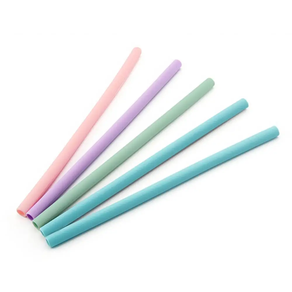 Reusable Portable Silicone Drinking Straws Juice Beverage Travel Straight Silicone Drinking Straw Pipe Bar Accessories