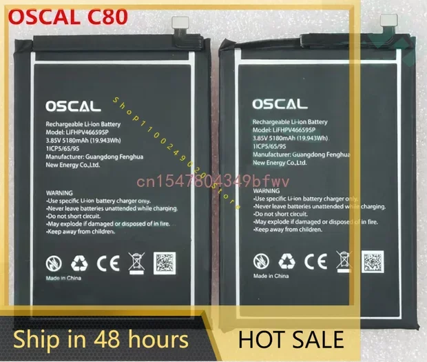 

NewBlackview OSCAL C80 battery 5180mah LiFHPV466595P For Blackview OSCAL C80 Smartphone IP68 Phone battery