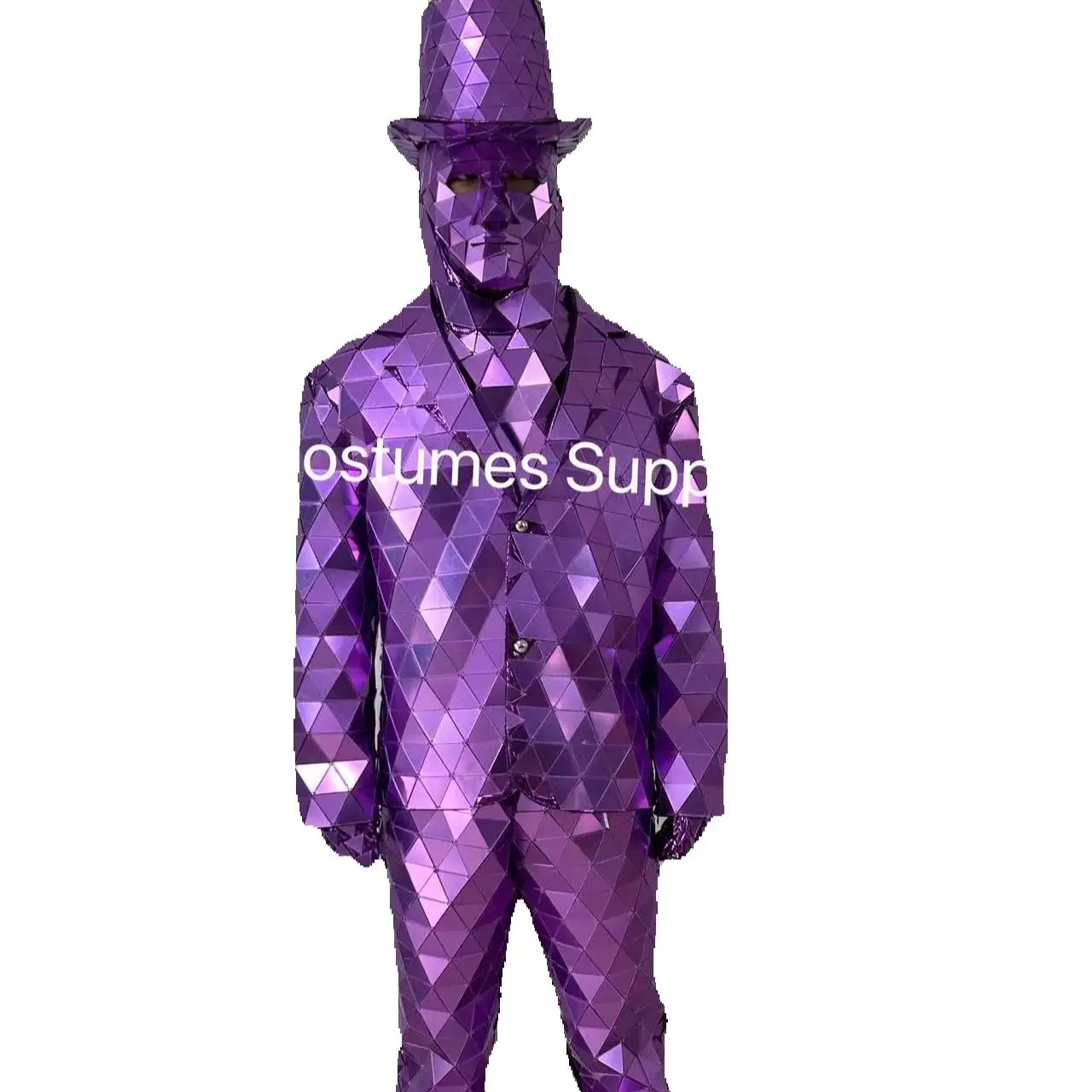 Performance Dress Dance Clothing for Party Nightclub Silver Man Show Suit Stage  Hand Sewn Mirror Costumes