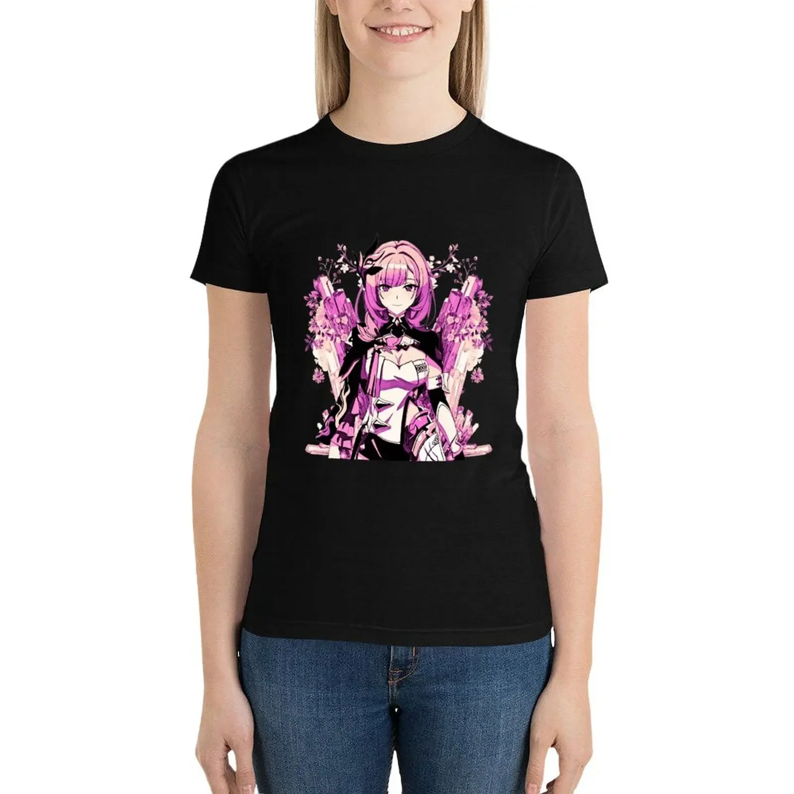 

Elegant And Cheerful T-Shirt Short sleeve tee anime clothes tshirts for Women