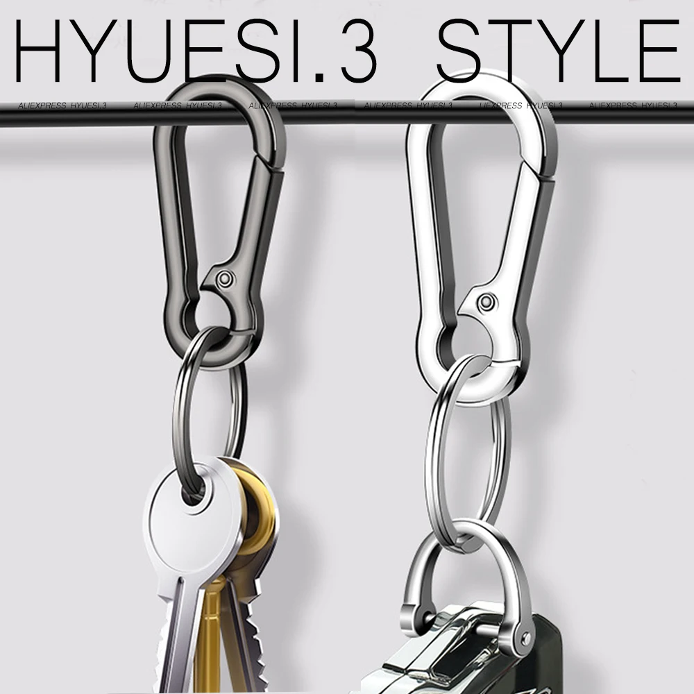 Simple Metal Keychain Climbing Hook Men Waist Hanging Anti-Loss Key Holder Carabiner
