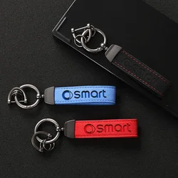 Suede Leather Car Keychain Business Gift with Logo Keyring Accessories with SMART LOGO for Smart Fortwo Forfour 453 451 450 Car