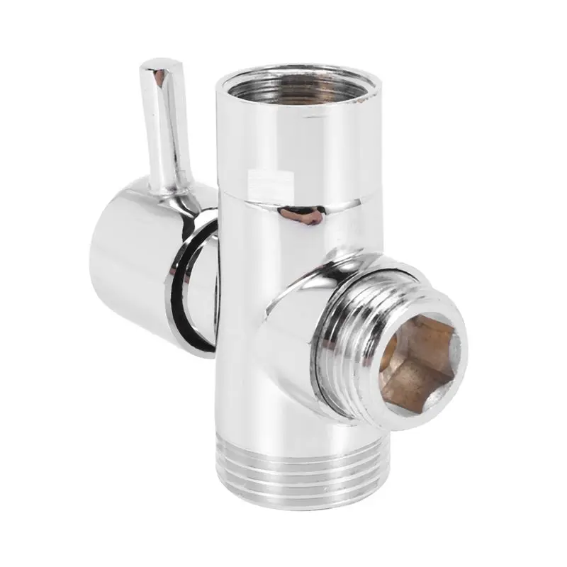 A51M-SOLID Diverter 3-Way Diverter Valve All 1/2 Inch IPS Shower System Spare Part, Copper Chrome Plating