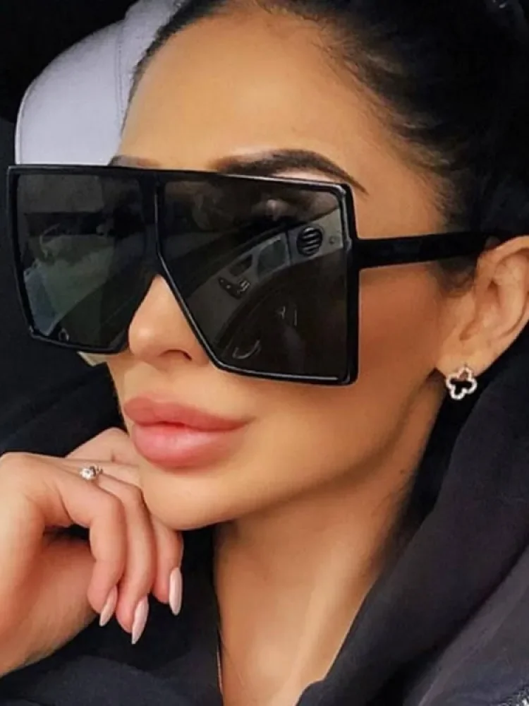 2025 квадратные женские солнцезащитные очки, женские очки, пластиковая оправа UV400, модные солнцезащитные очки для вождения, новые солнцезащитные очки большого размера