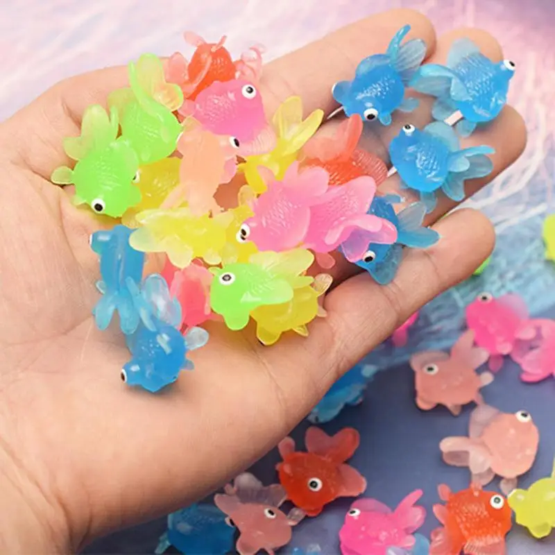 10Pcs/lot Simulation Goldfish Model Soft TPR Gold Fish Small Goldfish Kids Fishing Toy Plastic Goldfish Decor Gift Toys For Kids