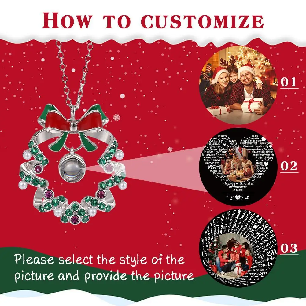 Custom Photo Ornament For Christmas Tree Personalized Photo Christmas Wreaths Ornament HD Color Photo Projection