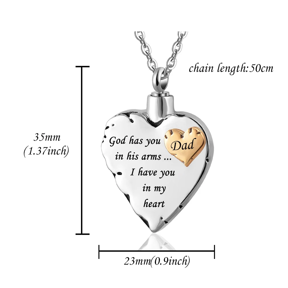 Cremation Jewelry Charm Angel Wing Urn Necklace for Ashes Stainless Steel Heart Memorial Pendant and 12 PCS Birthstones