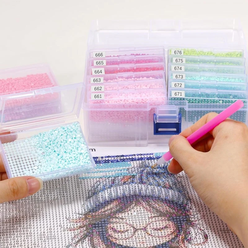 Diamond Painting Trays With Lids, Diamond Painting Art Tools, DIY Crafts Accessories Storage Diamond Painting Tray Storage Box