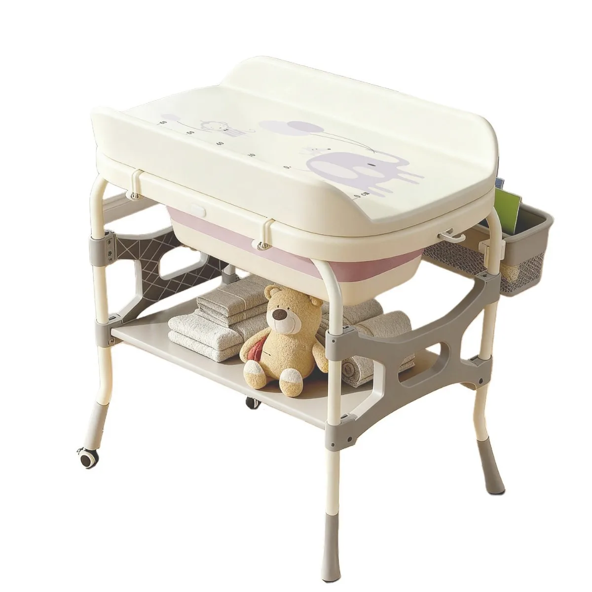 Picture 3: Babyfond 3-in-1 Diaper Table Baby Care Table Newborn Changing Table Massage Touch Baby Multifunctional Foldable