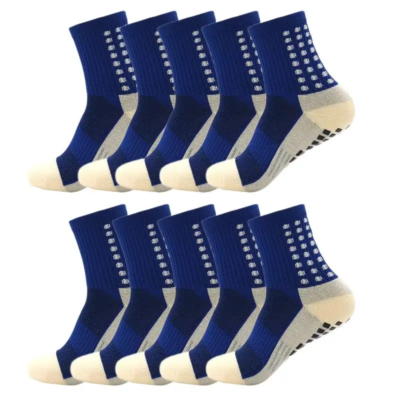 

10 Pairs Men's Non-Slip Soccer Socks with Grip Pad for Football And Basketball Sports Team Colors Size 10-13