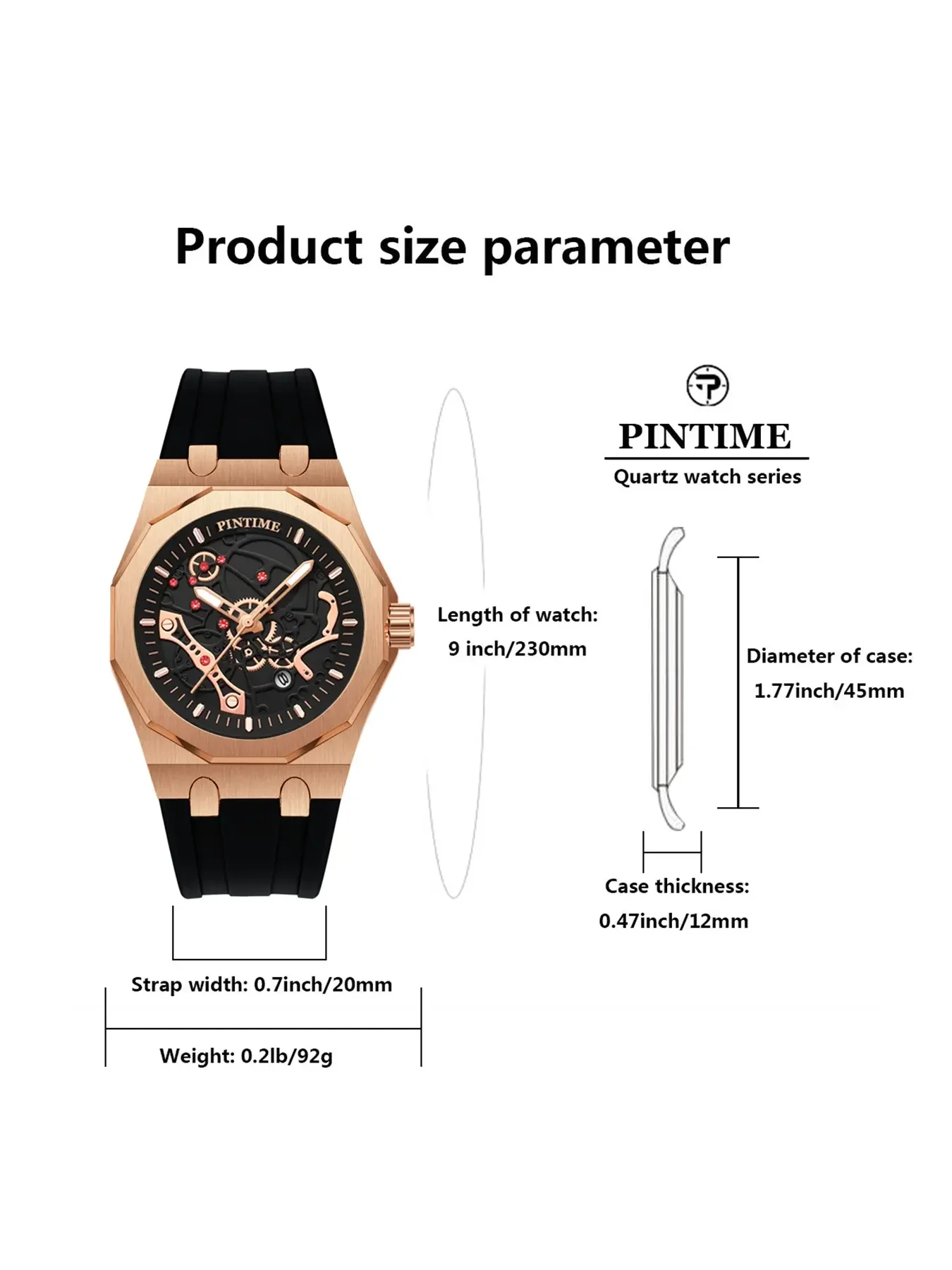 Men's Quartz Business Style Watch with Silicone Strap, Hollow 12-Sided Dial, Luminous Date Analog Wristwatch for All Occasions, Business Fashion Watch, Business Quartz Watches