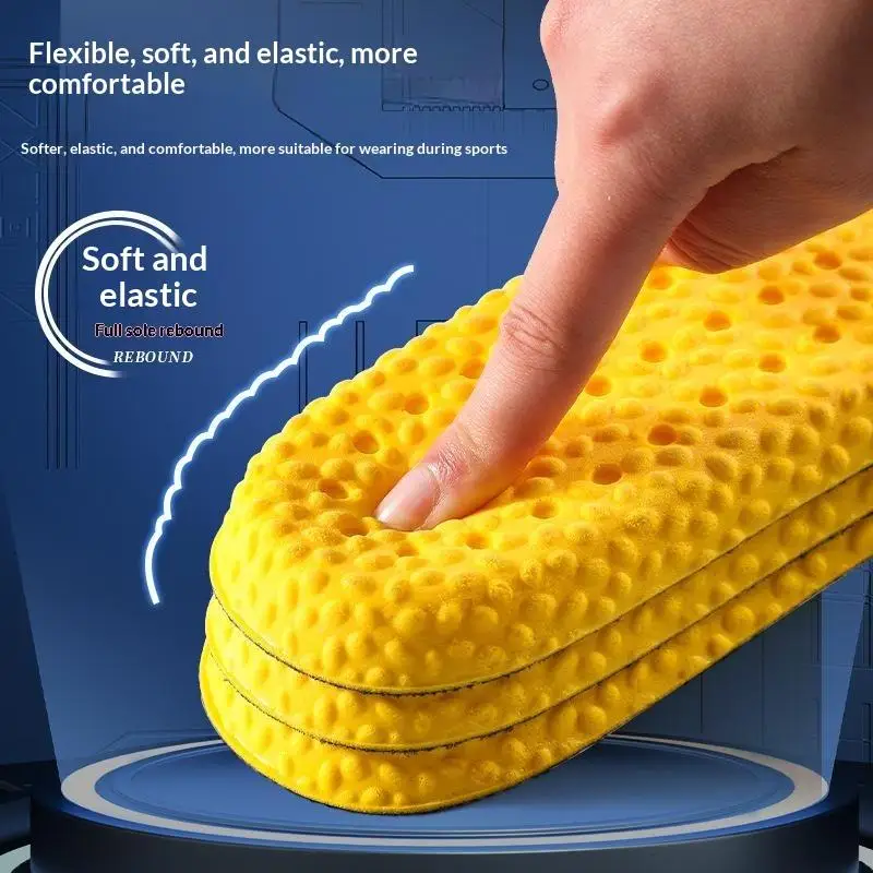 2Pcs Soft Sport Insoles High Elasticity Comfortable Plantar Insoles Feet Man Women Orthopedic Shoe Sole Running Accessories