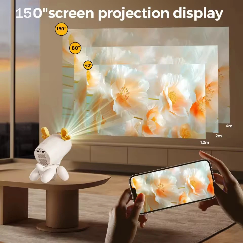 Q96 OHP Dog Projector Android13 Amlogic 950S رباعي النواة الأصلي 1280*720P 4G 5G WIFI 4G 5G BT5.0 HD 4K جهاز عرض فيديو للسينما المنزلية