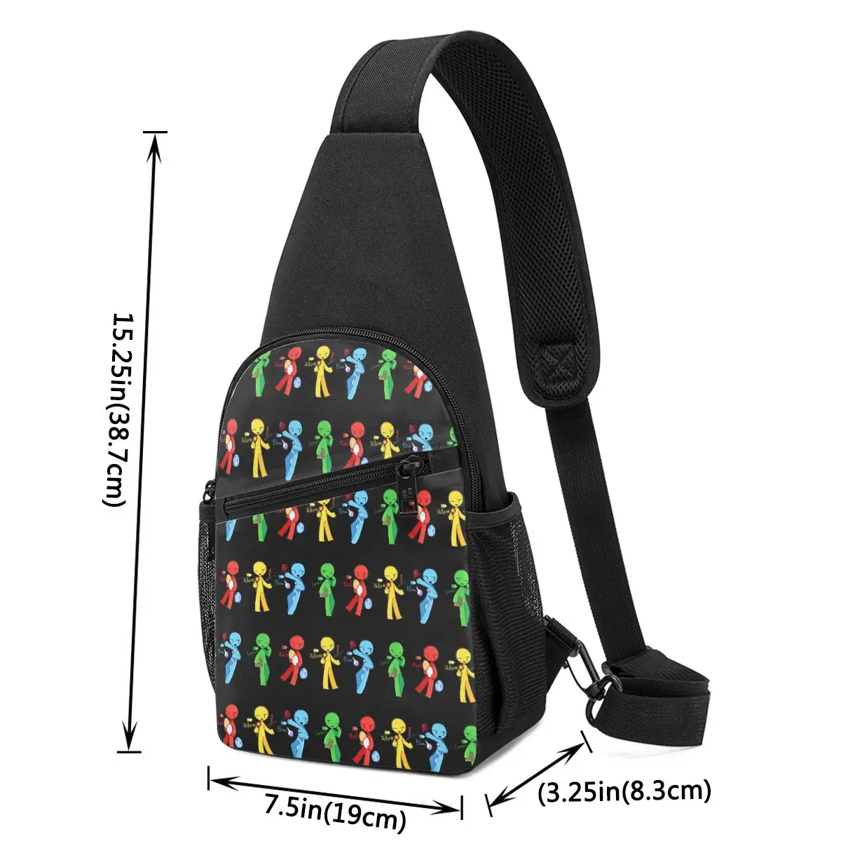 Alan Animation Becker Music Chest Bag Men Sling Crossbody Backpack Chest Bag Travel Hiking Daypack Shoulder Bag