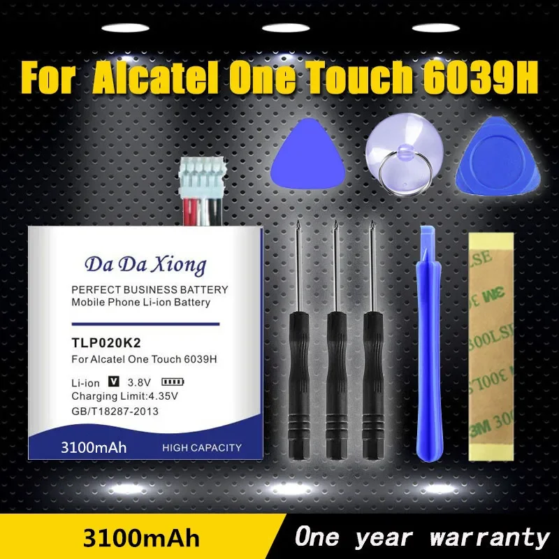 New High Quality 3100mAh TLp020K2 Li-ion Phone Battery Use For Alcatel One Touch 6039H 6039Y 6039K