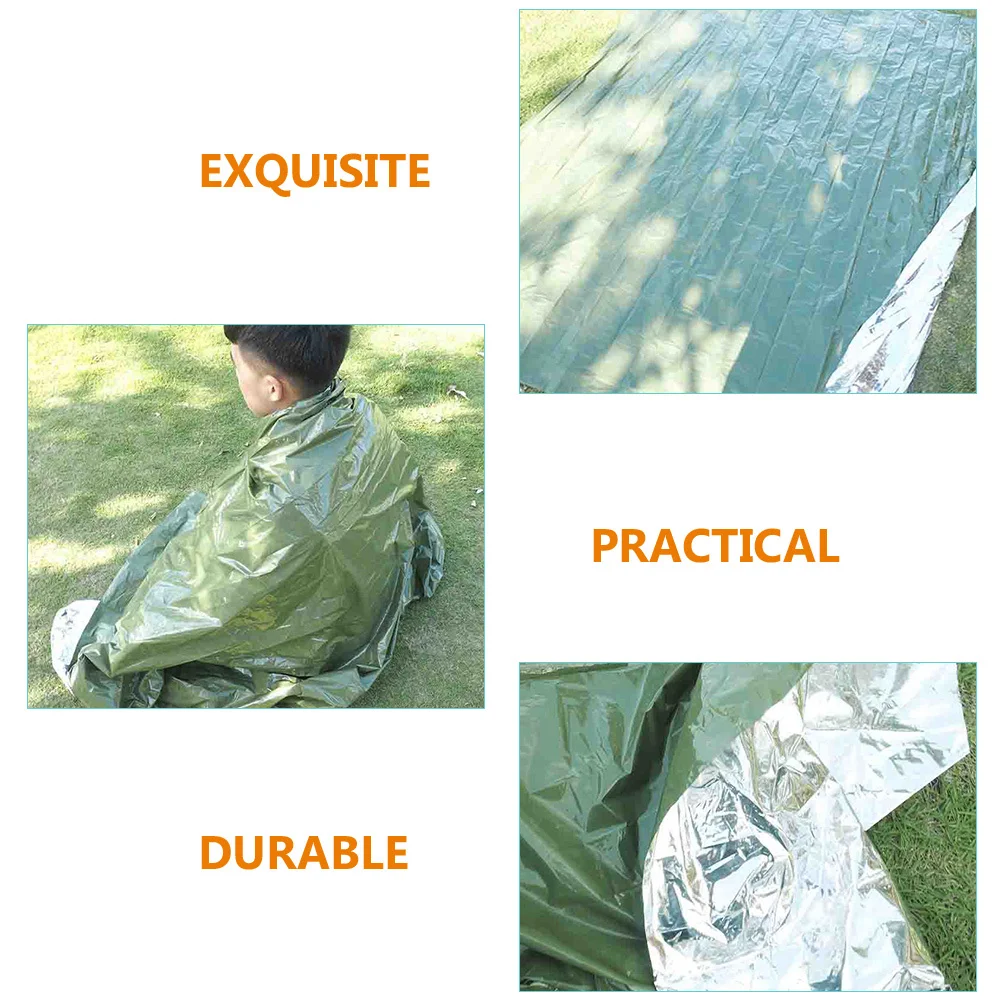 Manta de emergencia multiusos, aislamiento térmico a prueba de viento, Kit de supervivencia para acampada, senderismo, manta de emergencia, suministro de acampada, 3 uds.