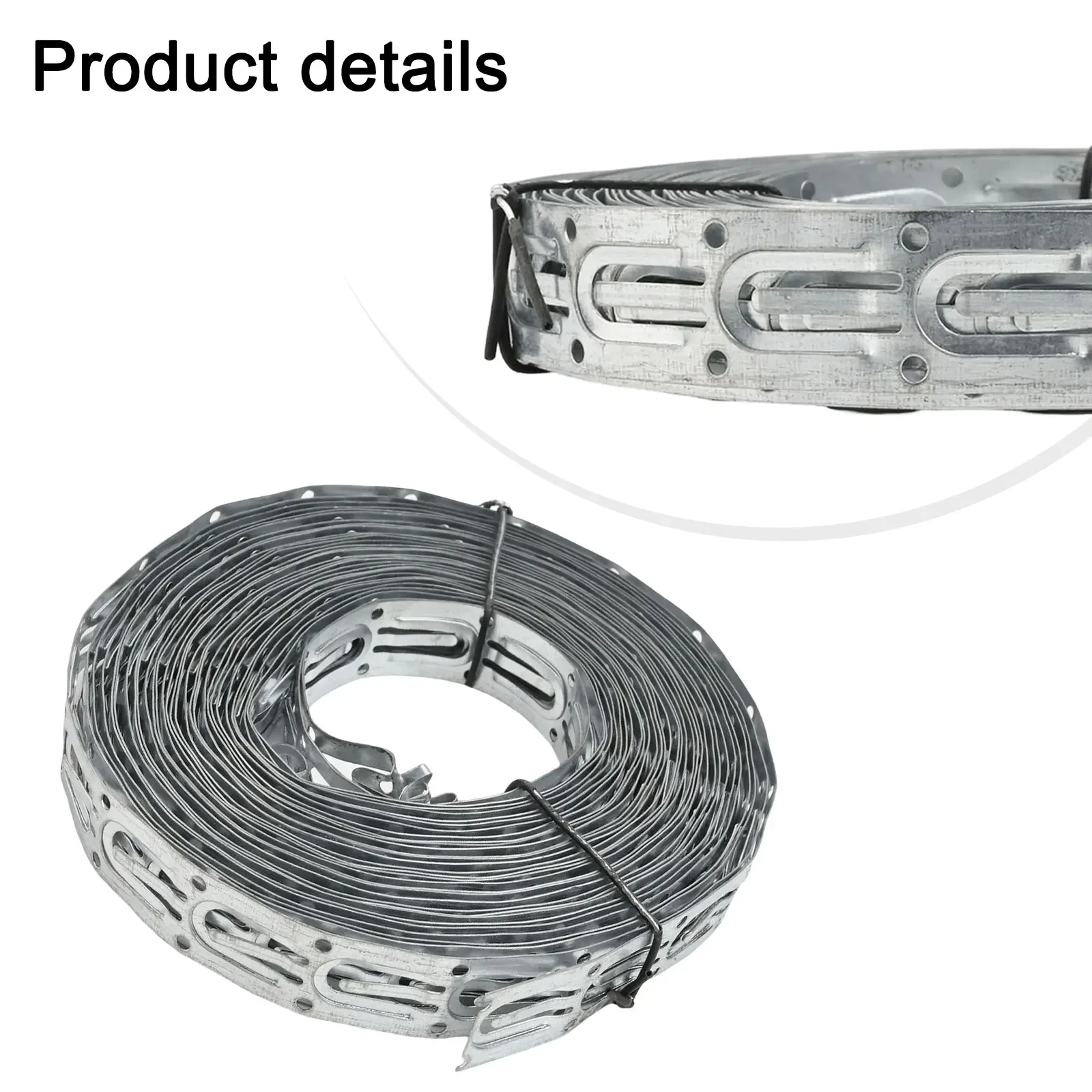 1pc 10m Cinghie per cavi per riscaldamento a pavimento Acciaio zincato Clip per riscaldamento a pavimento Cavi per riscaldamento Accessori Clip per cavi per grondaia sul tetto